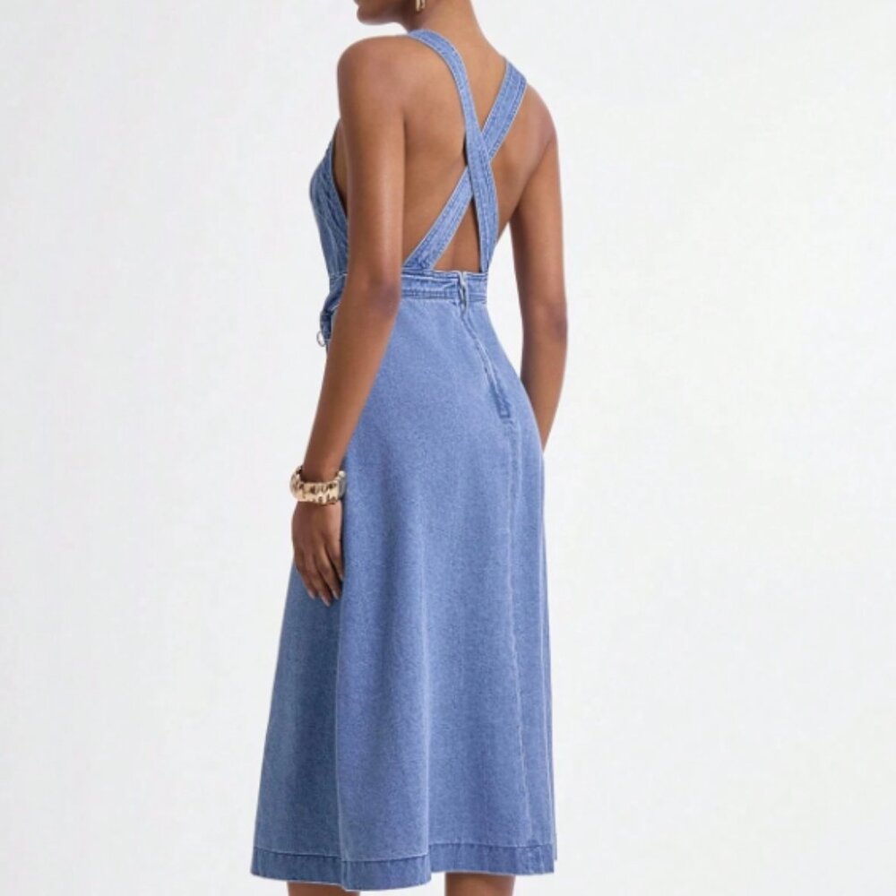 New Stella Apron Denim Dress Large - Picture 3 of 6